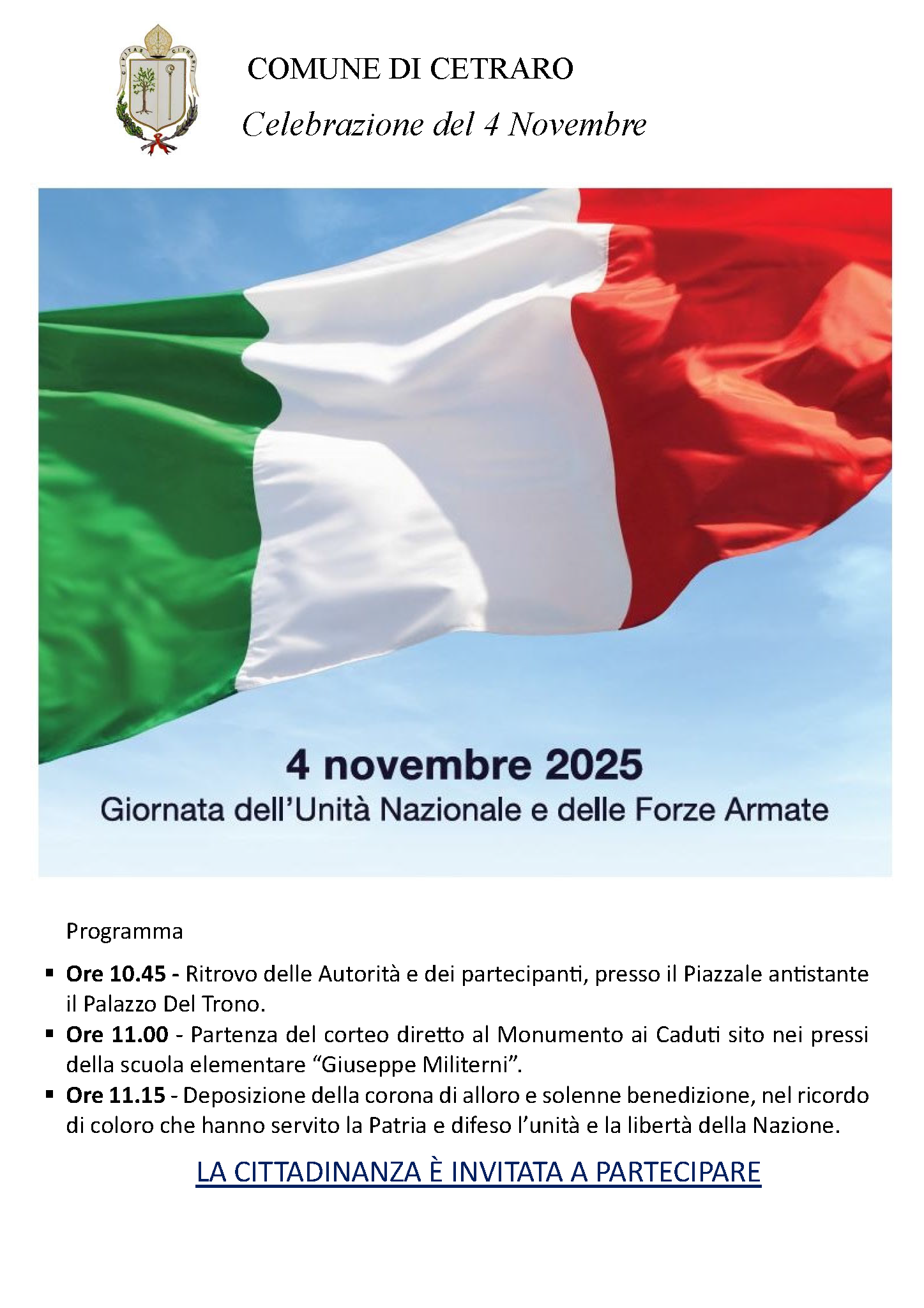 CELEBRAZIONE DEL 4 NOVEMBRE 2025